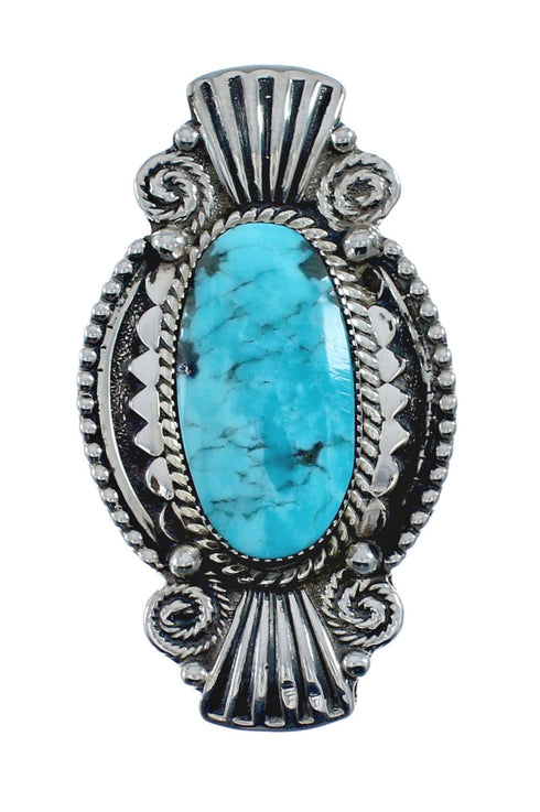 Native American Sterling Silver Turquoise Ring Size 7 AX128632